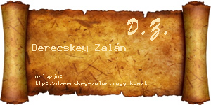 Derecskey Zalán névjegykártya