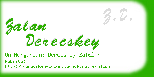 zalan derecskey business card